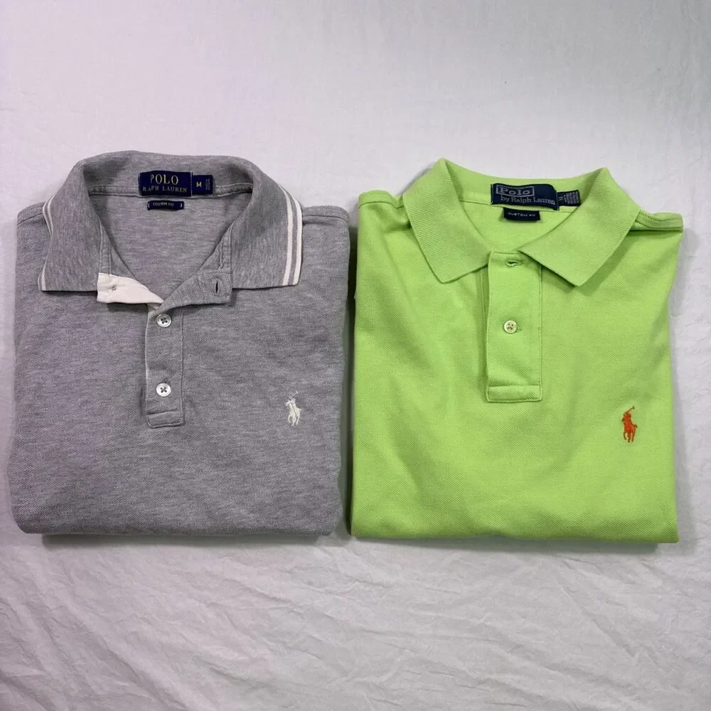 Polo Ralph Lauren Classic Fit  Pony Logo Polo Shirt Medium Lot Of 2